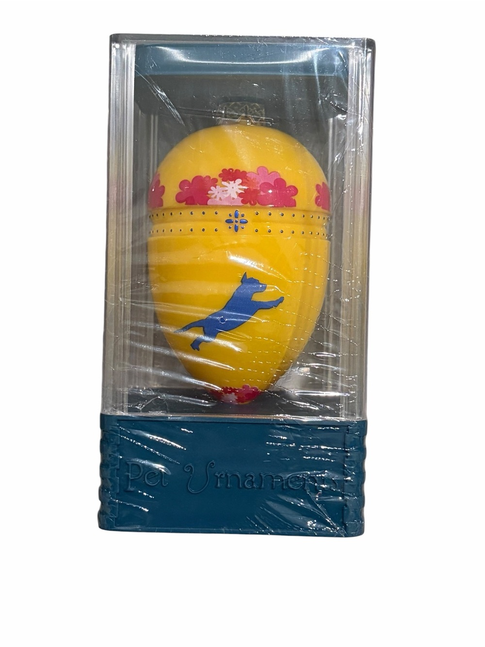 Dog Photo Christmas Ornament Keepsake – Yellow Egg Ornament – New